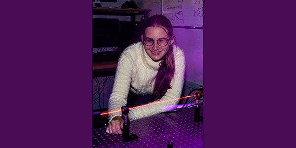 Masters engineering candidate, Alice Drozdov, part of the inaugural class of the Optica Women Scholars Masters engineering candidate, Alice Drozdov, part of the inaugural class of the Optica Women Scholars